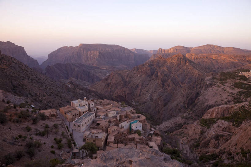 无人,横图,室外,山,山脉,建筑,阿曼,乡村,废墟,摄影,中东,下降,波斯湾,绿山国家森林公园,阿拉伯,彩图,阿拉伯半岛