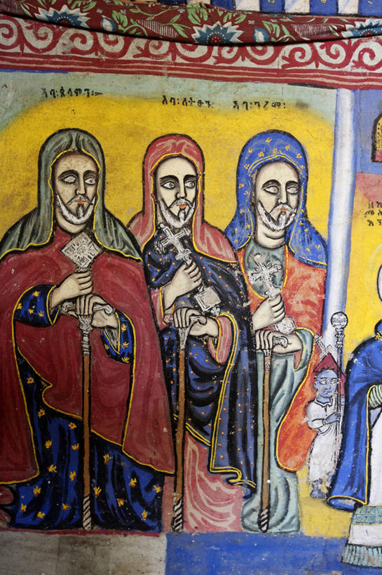 无人,教堂,竖图,室内,非洲,埃塞俄比亚,壁画,地标建筑,摄影,宗教,明亮,基督教,修道院,作画,塔纳湖,彩图,联合国教科文组织