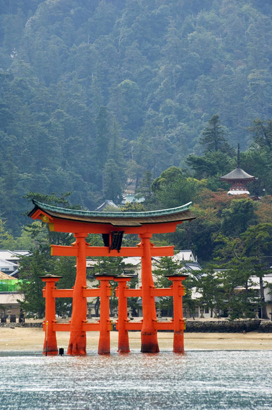 东方人,无人,竖图,旅游,广岛县,日本,亚洲,行人,游客,游人,日本文化,大门,鸟居,路人,旅客,红色,摄影,宗教,神殿,东亚,本州,灵性,过客,彩图,宫屿