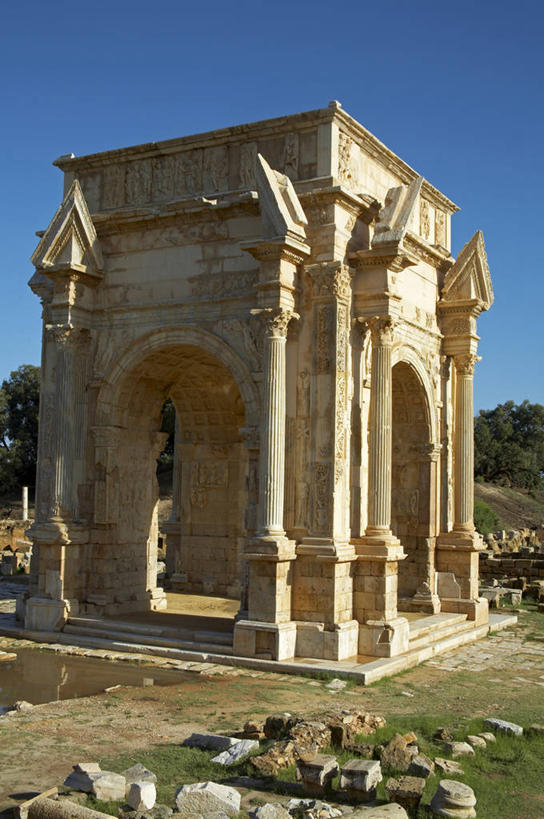 无人,竖图,城市,建筑,非洲,利比亚,拱门,历史,废墟,摄影,皇帝,彩图,联合国教科文组织