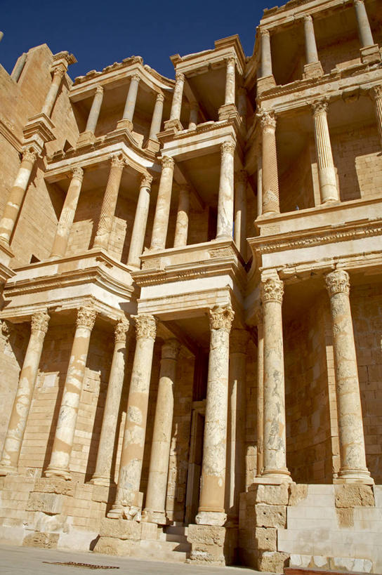 无人,舞台,竖图,室内,采矿业,建筑,剧院,利比亚,化石,柱子,地形,豪华,历史,废墟,地标建筑,摄影,考古学,北非,科林斯柱式,富丽,圆形剧场,萨布拉塔,柱式,彩图,传统文化,管弦乐队