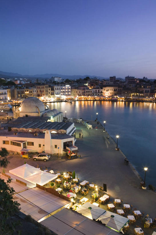 无人,竖图,室外,希腊,岛,黄昏,摄影,西欧,地中海文化,南欧,希腊文化,克里特岛,干尼亚,彩图,餐馆,咖啡馆