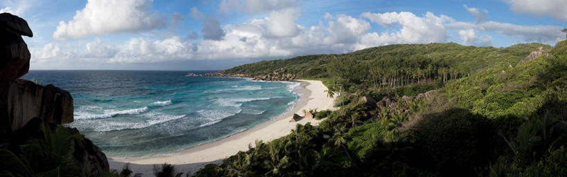 无人,横图,全景,室外,塞舌尔,岛,摄影,热带气候,印度洋,拉迪戈岛,海滩,彩图