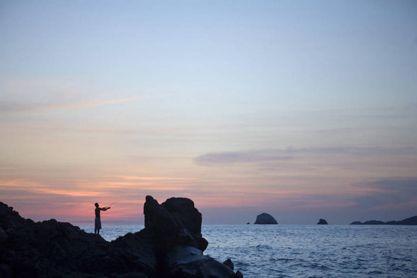 无人,横图,室外,海洋,日落,墨西哥,美国,摄影,北美,北美洲,中美洲,拉丁美洲,美洲,瓦哈卡州,北亚美利加洲,亚美利加洲,彩图,钓鱼,美利坚合众国