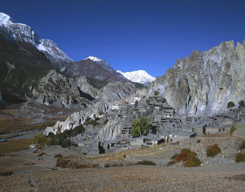 无人,横图,室外,山,山脉,尼泊尔,亚洲,摄影,喜马拉雅山脉,布拉加,彩图