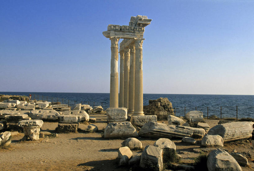 无人,横图,侧面,欧洲,土耳其,亚洲,废墟,摄影,地中海,阿波罗神殿,彩图,旅行