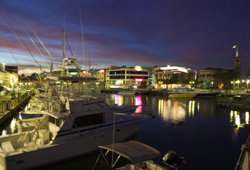 无人,横图,夜晚,巴巴多斯,岛,首都,摄影,拉丁美洲,布里奇顿,彩图,海港