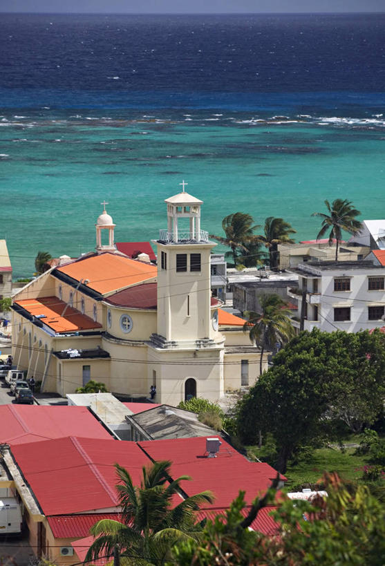 无人,教堂,竖图,岛,城镇,摄影,拉丁美洲,瓜德罗普岛,彩图,法国海外领土