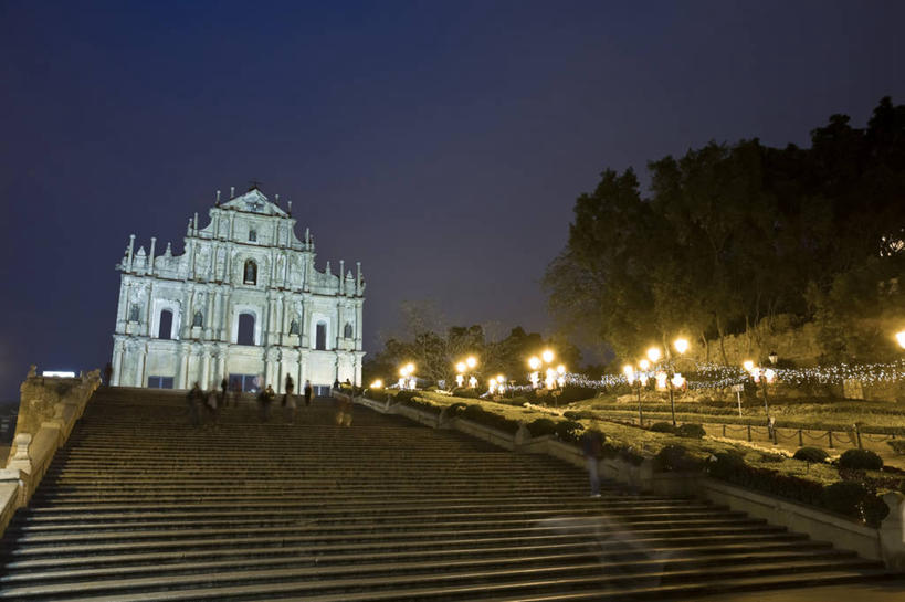 东方人,无人,教堂,横图,夜晚,澳门,亚洲,节日,古城,文化,黄昏,地标建筑,祈祷,健康,许愿,摄影,宗教,信仰,纪念,祈求,基督教,天主教,中国文化,东亚,平安,彩图,圣保罗教堂