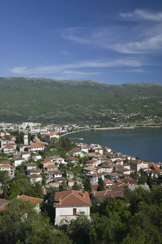 无人,竖图,俯视,室外,湖,水,欧洲,地形,城镇,摄影,巴尔干,奥赫里德,彩图,高角度拍摄