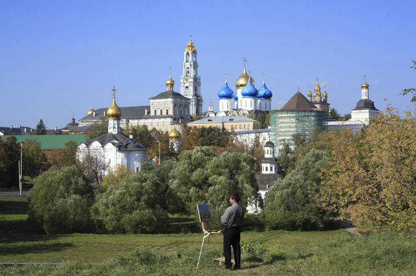 教堂,横图,欧洲,俄罗斯,摄影,东欧,谢尔吉耶夫,彩图