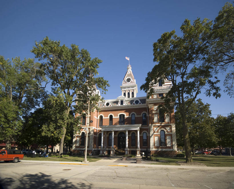 无人,横图,美国,房屋,法院,摄影,北美,伊利诺斯州,66号公路,美国人,彩图