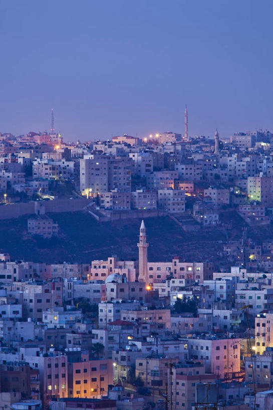 无人,竖图,俯视,室外,夜晚,旅游,城市,约旦,黎明,首都,黄昏,摄影,中东,中东文化,皇室,安曼,彩图,高角度拍摄,旅行