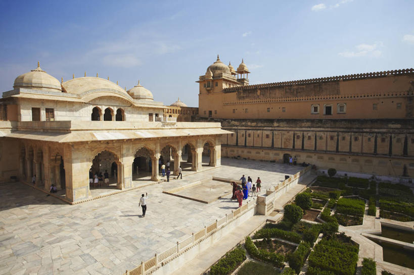 宫殿,横图,室外,白天,城市,建筑,印度,亚洲,琥珀,历史,摄影,视角,拉贾斯坦邦,琥珀堡,斋普尔,印度次大陆,彩图