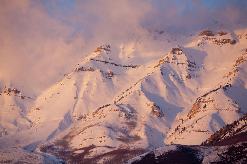 无人,横图,室外,留白,美景,日落,山,山脉,雪,美国,景观,云,宏伟,风景,自然,黄昏,景色,摄影,北美,北美洲,自然风光,美洲,北亚美利加洲,亚美利加洲,犹他,普若佛,彩图,美利坚合众国,对焦