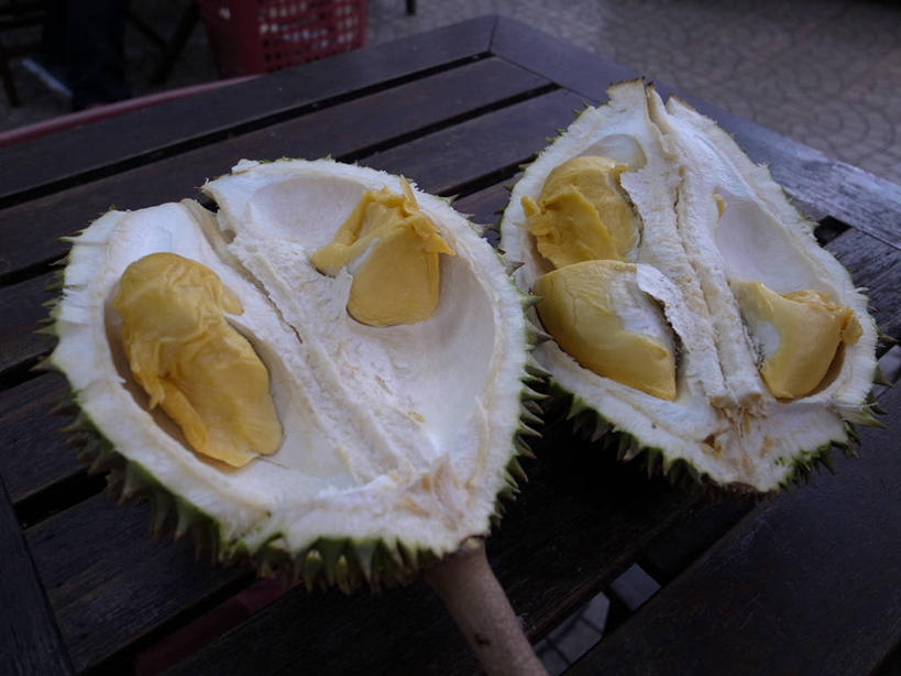 无人,横图,室外,特写,白天,桌子,水果,新加坡,食品,饮食,榴莲,打开,摄影,开启,清新,健康食物,彩图