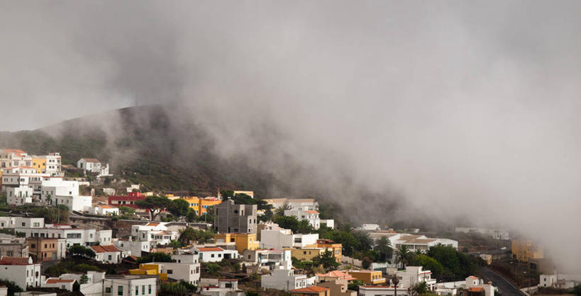 无人,横图,室外,白天,山,雾,西班牙,天气,树,自然,社区,摄影,宁静,加那利群岛,耶罗岛,大西洋群岛,彩图