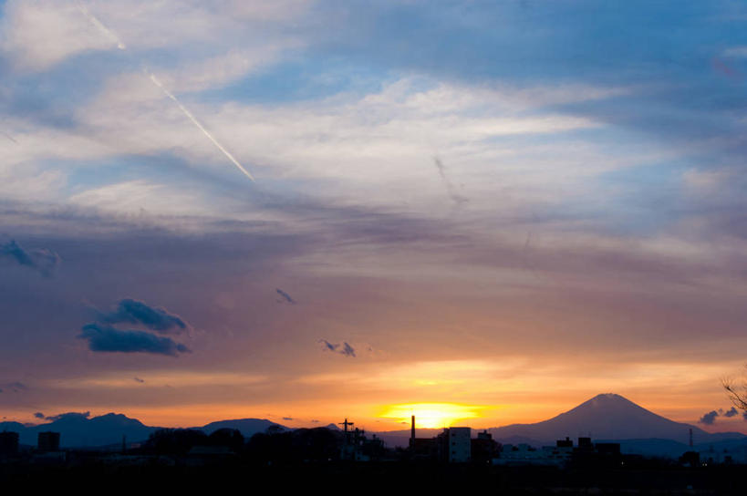 无人,横图,室外,美景,日落,富士山,日本,景观,云,风景,天空,自然,景色,摄影,宁静,自然风光,彩图