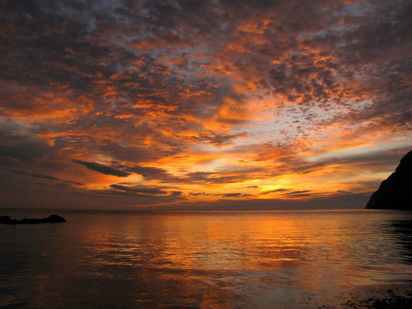 无人,横图,室外,海洋,英国,海岸线,水平线,云,黎明,风景,天空,自然,摄影,宁静,剪影,海景,岩石,彩图,米杜士堡