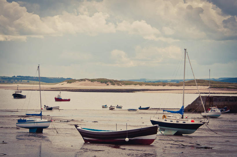 无人,横图,俯视,室外,白天,船,英国,湿,云,天空,运输,摄影,退潮,宁静,海滩,彩图,高角度拍摄