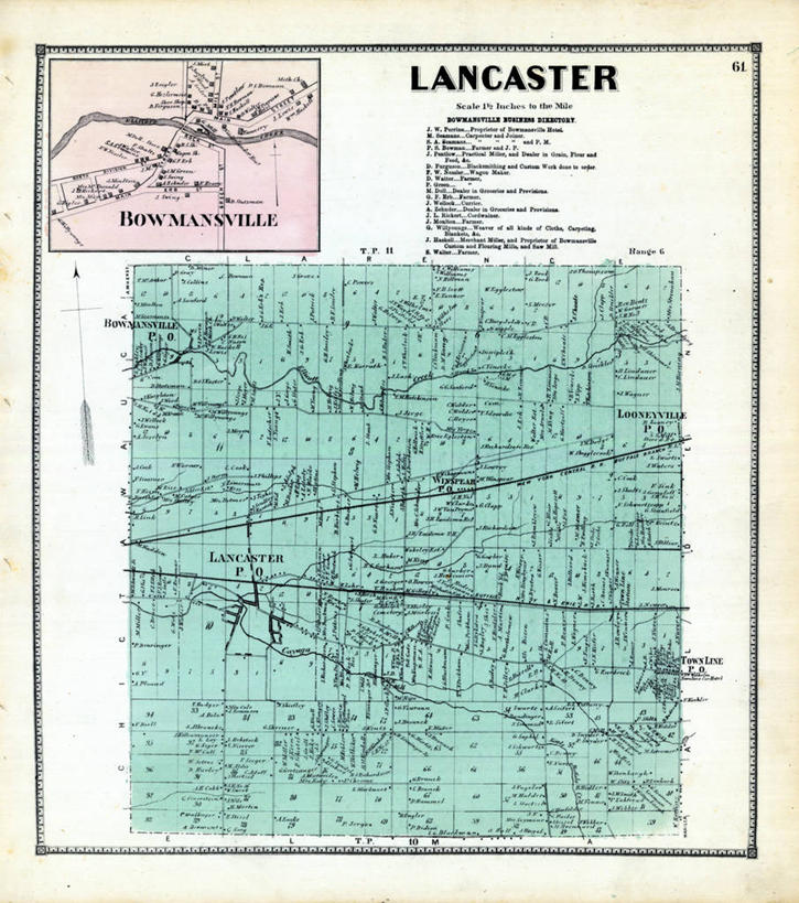 无人,竖图,地图,城镇,历史,古董,纽约州,兰开斯特,彩图