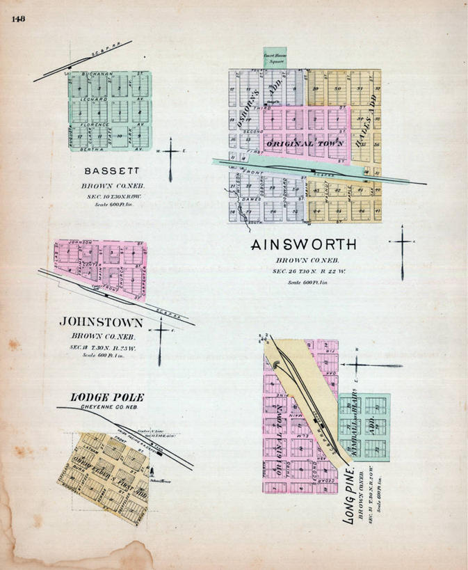 无人,竖图,地图,城镇,历史,古董,内布拉斯加,彩图,约翰斯敦