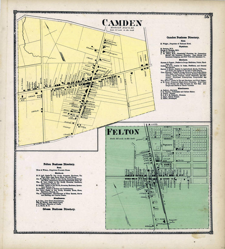 无人,竖图,地图,城镇,历史,古董,特拉华,彩图