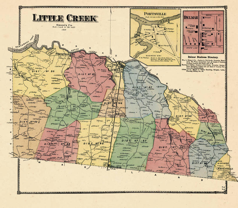 无人,横图,地图,城镇,历史,古董,特拉华,彩图