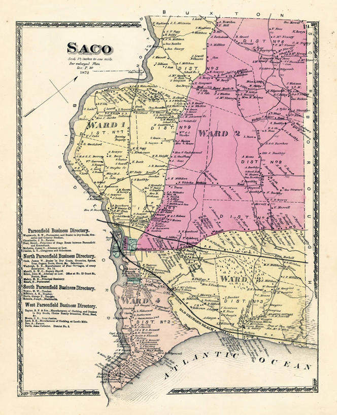 无人,竖图,地图,历史,古董,缅因州,彩图