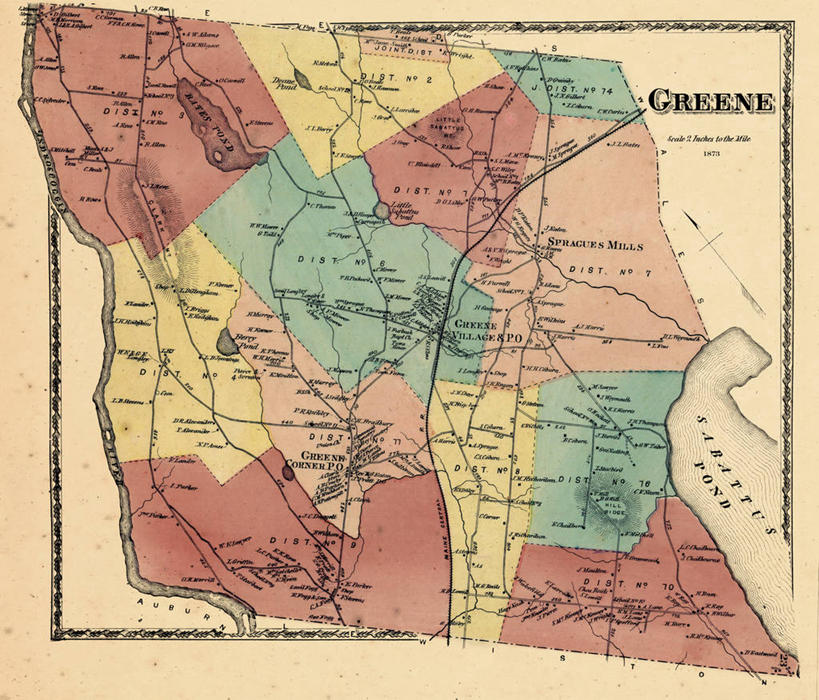 无人,横图,地图,历史,古董,缅因州,彩图