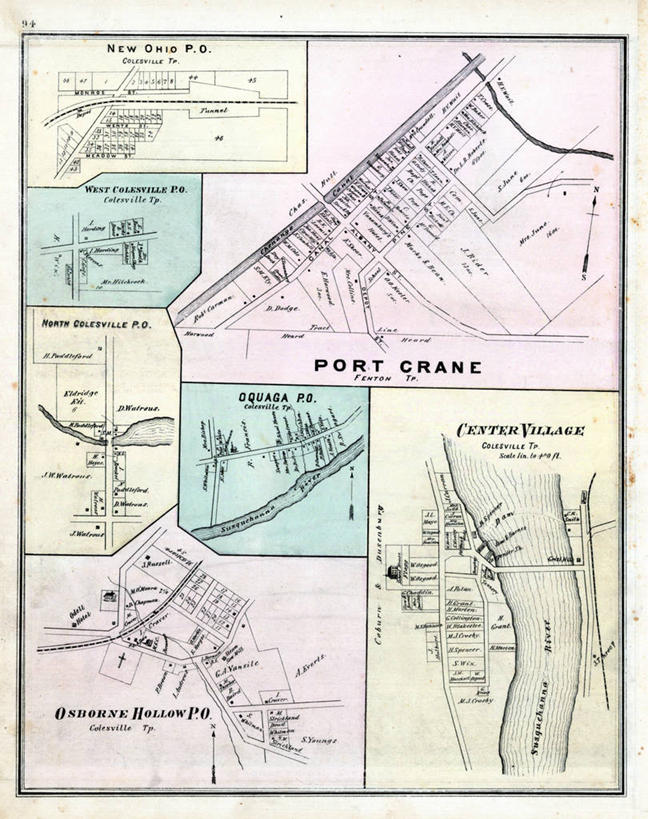 无人,竖图,地图,城镇,历史,古董,俄亥俄州,纽约州,彩图
