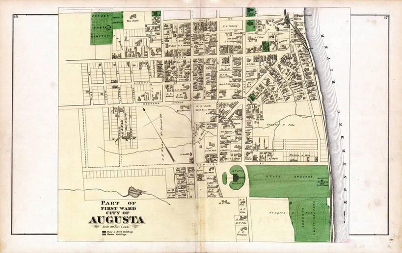 无人,横图,地图,历史,古董,缅因州,彩图