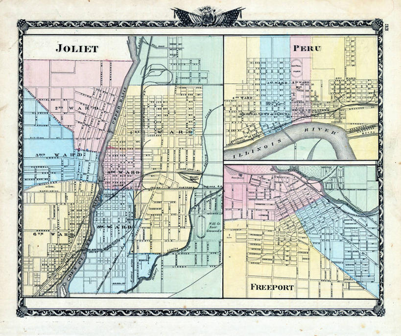 无人,横图,地图,秘鲁,城镇,历史,古董,伊利诺斯州,彩图