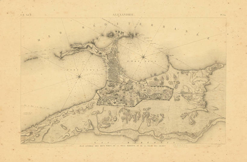 无人,横图,地图,非洲,埃及,城镇,历史,古董,中东,彩图