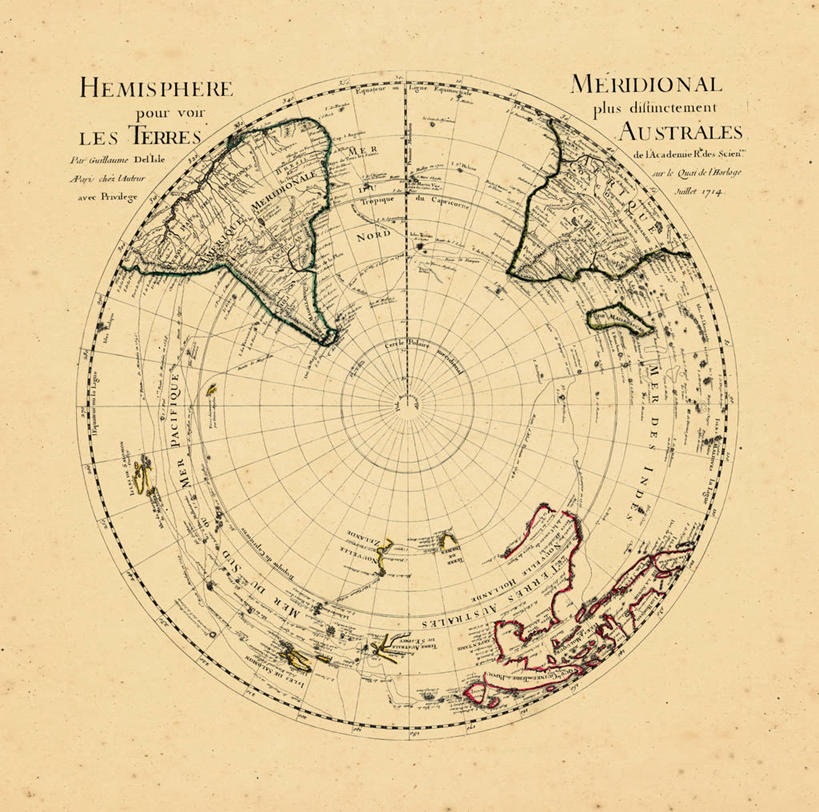 无人,横图,南极,地图,正方形,历史,古董,彩图