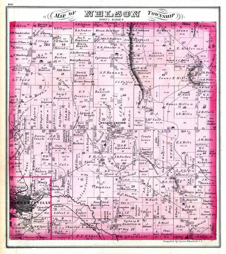 无人,竖图,地图,历史,古董,俄亥俄州,尼尔森,彩图,地图学