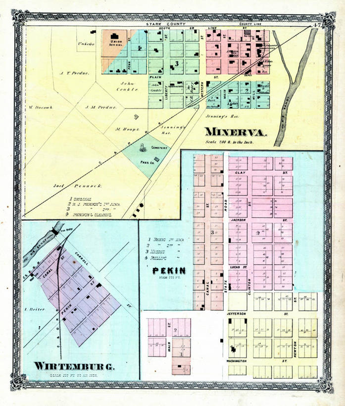 无人,竖图,地图,北京,城镇,首都,历史,古董,俄亥俄州,雅典娜,彩图,地图学