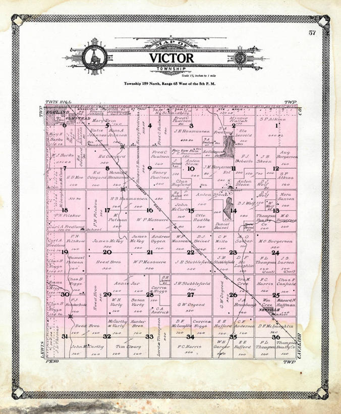 无人,竖图,地图,历史,古董,北达科他州,彩图,地图学