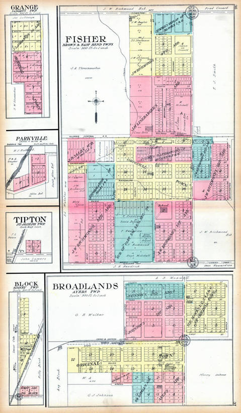 无人,竖图,地图,城镇,历史,块状,古董,伊利诺斯州,彩图,地图学