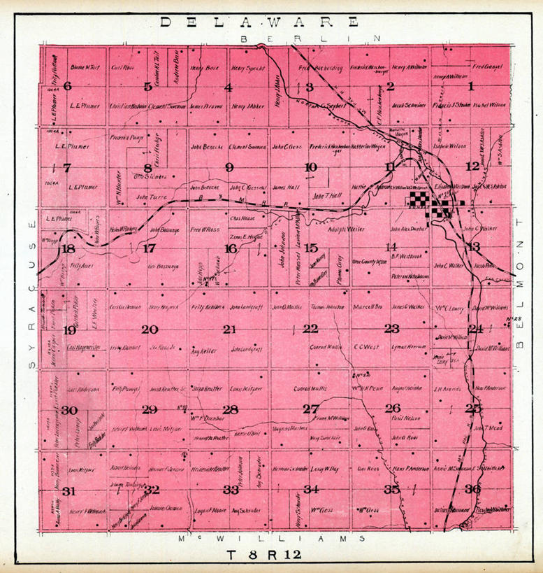 无人,竖图,地图,历史,古董,特拉华,内布拉斯加,彩图,地图学