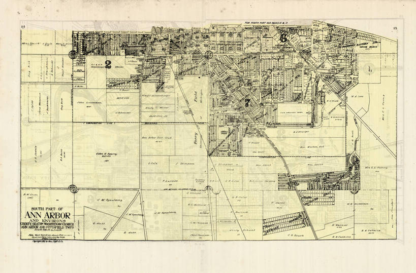 无人,横图,地图,美国,城镇,历史,古董,北美,北美洲,美洲,北亚美利加洲,亚美利加洲,密歇根,密歇根州,貂熊州,狼獾之州,狼獾州,安娜堡,彩图,美利坚合众国,地图学