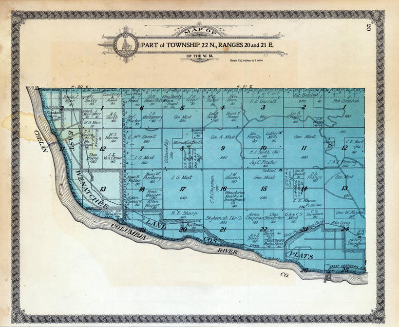 无人,横图,地图,历史,古董,北美,华盛顿州,哥伦比亚河,彩图,地图学