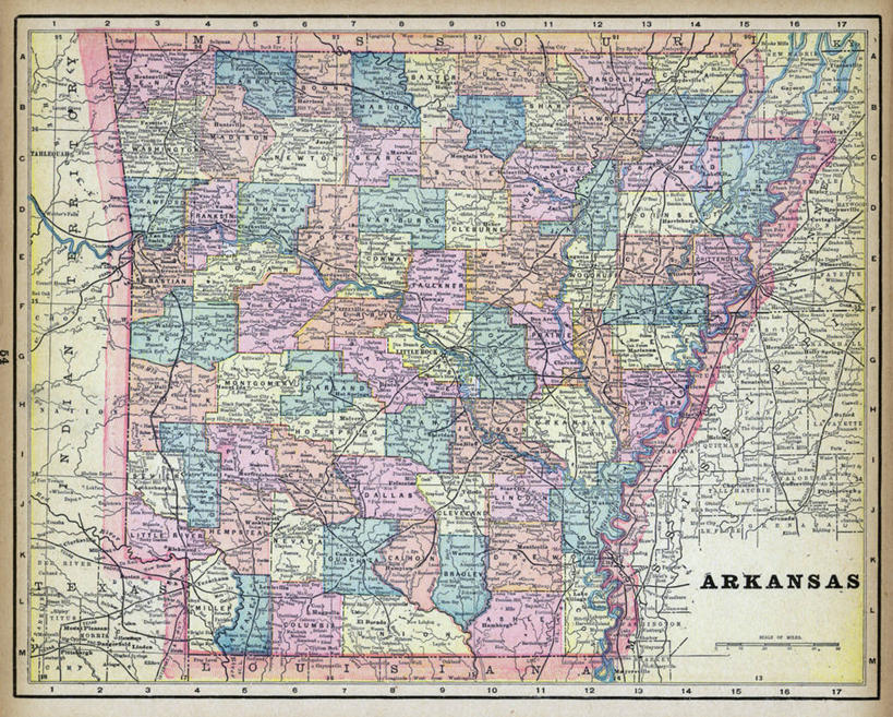无人,横图,地图,历史,古董,阿肯色州,彩图,地图学
