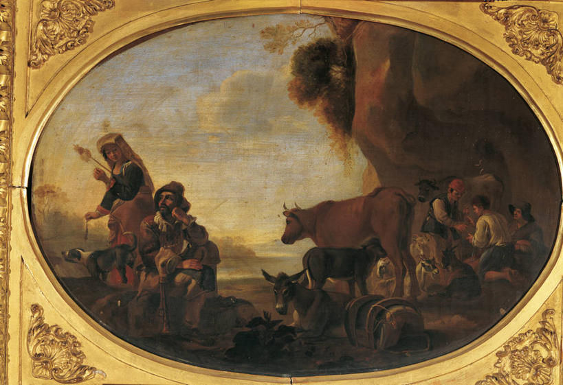 儿童,成年人,四个人,站,坐,横图,插画,室外,白天,绘画,数码,科技,狗,相框,油画,四只,连接,阴影,艺术,网络,地形,高光,几何,计算机图形,古典,合成,图画,拿着,旋转,文化,画,动物,工艺品,品味,家畜,童年,牲畜,羊毛,美术,电脑合成图,数码合成图,高雅,合成图,手艺,漫画,写实,具体,具象,美学,母牛,工匠,驴子,四肢,纺锤,美术工艺,男人,女人,彩图,传统服装