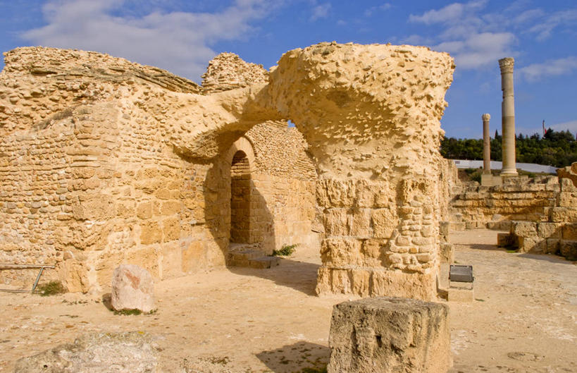 无人,横图,室外,白天,建筑,非洲,突尼斯,首都,石墙,古罗马,废墟,摄影,北非,阿非利加洲,突尼斯共和国,迦太基,古代文明,罗马浴池,彩图,旅行