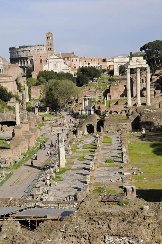 竖图,俯视,室外,白天,意大利,柱子,首都,历史,古罗马,废墟,地标建筑,摄影,考古学,意大利文化,古罗马广场,古代文明,彩图,高角度拍摄,旅行