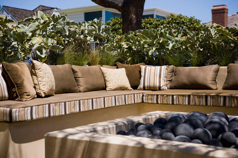 无人,横图,室外,白天,家具,沙发,日光,美国,地形,双人沙发,北美,加利福尼亚,设计,当代,火坑