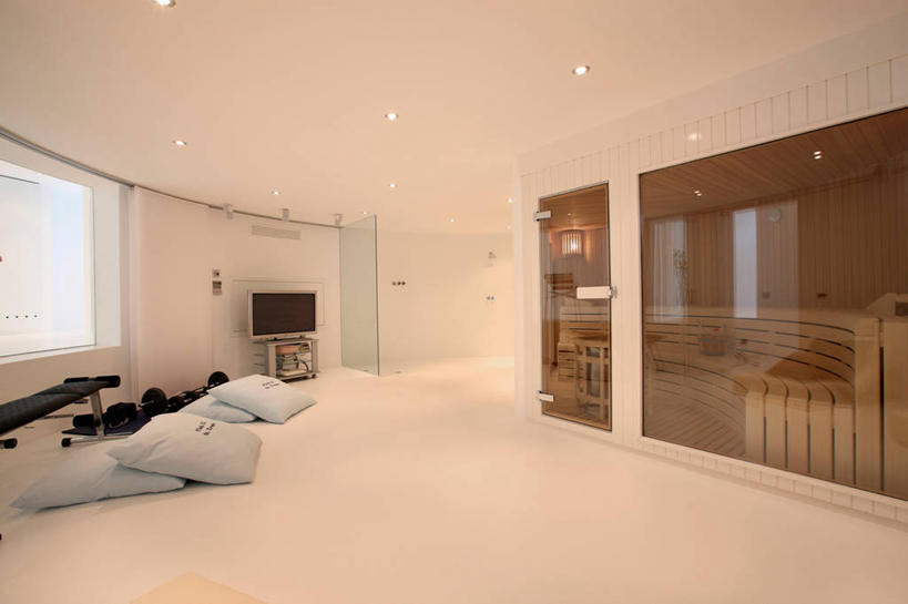 无人,家,横图,室内,白天,日光,西班牙,欧洲,砝码,干净,现代,白色,桑拿浴,当代