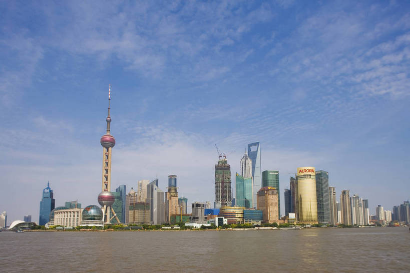 横图,彩色,室外,白天,办公楼,河流,大厦,建筑,上海,中国,亚洲,建筑群,东方明珠,黄浦江,金茂大厦,浦东,蓝天,远景,摩天大厦,摄影,环球金融中心,金融中心,东亚,中华人民共和国,江,大楼,bj174