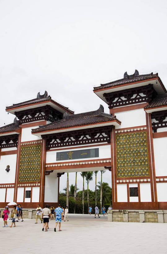 竖图,彩色,室外,白天,旅游,标志建筑,地标,建筑,三亚,中国,亚洲,建筑群,古典,建设,海南,旅游胜地,摄影,中国文化,东亚,中华人民共和国,旅行,南山文化旅游区,传统文化,bj174